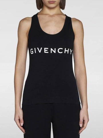 Canotta Givenchy in jersey di cotone con logo - GIVENCHY - BALAAN 1