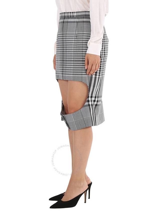 Check Technical See-through Unbalanced Skirt Black - BURBERRY - BALAAN 3