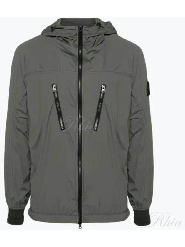 Skin Touch Nylon TC Hooded Jacket Musk Green - STONE ISLAND - BALAAN 2