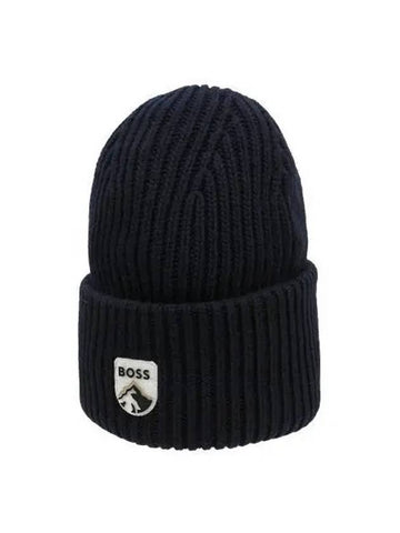 Mountain logo badge chunky knit beanie 50475950 404 - BOSS - BALAAN 1