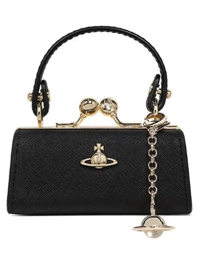 ORB Charm Leather Shoulder Bag Black - VIVIENNE WESTWOOD - BALAAN 2