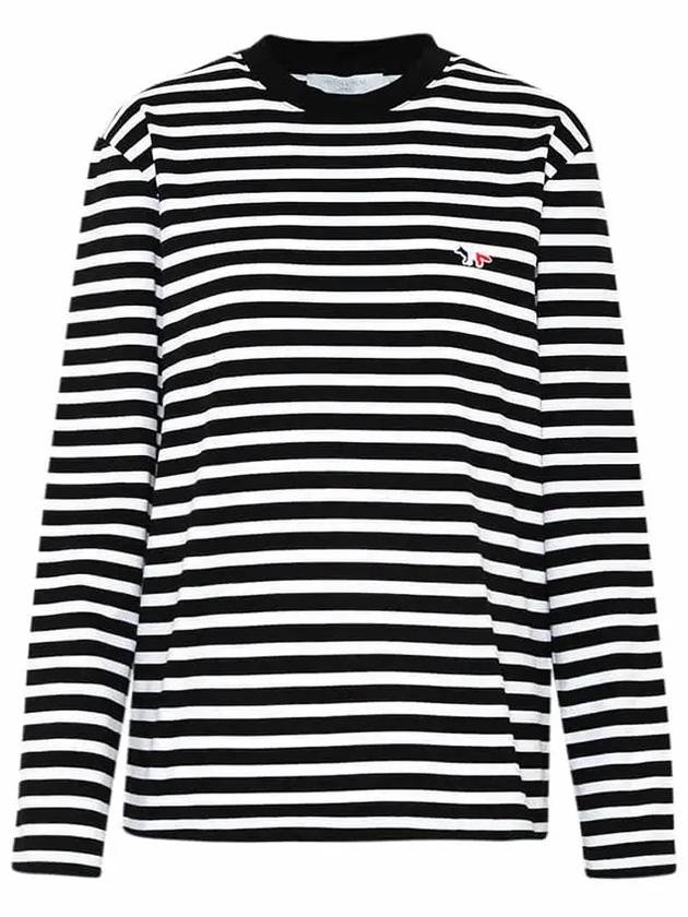 Fox Logo Stripe Long Sleeve T-Shirt White Black - MAISON KITSUNE - BALAAN 2