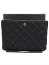 Black tweed lambskin silver large clutch 22nd - CHANEL - BALAAN 2