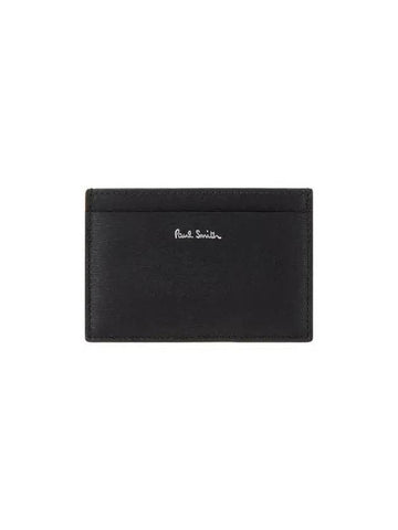 PS Color Block Leather Card Holder Black - PAUL SMITH - BALAAN 1