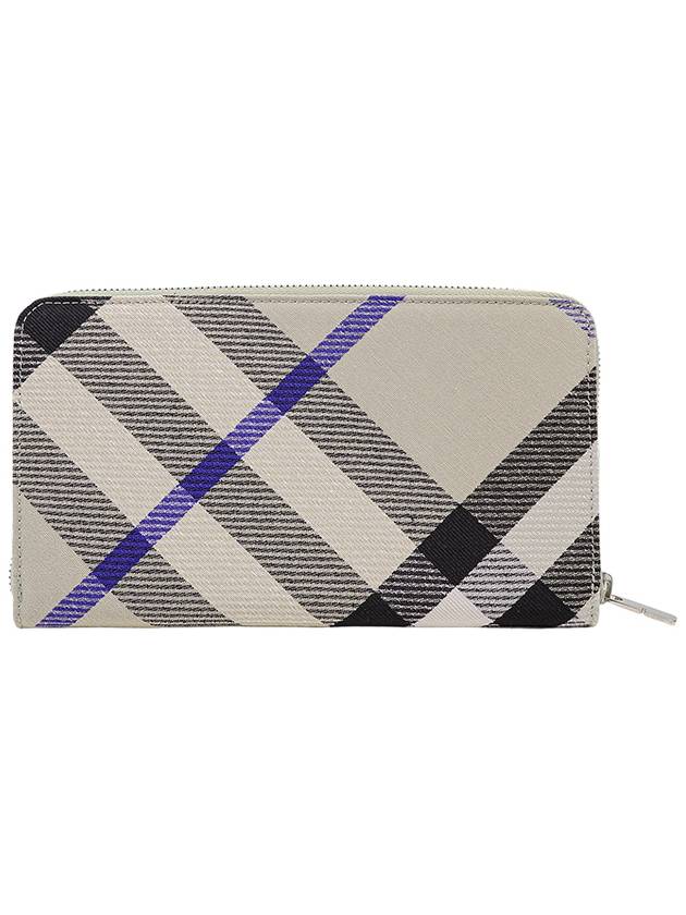 Check Zip Around Half Wallet Lichen - BURBERRY - BALAAN 3