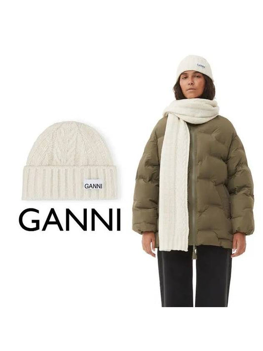 Cable knit beanie A51111 153 - GANNI - BALAAN 2