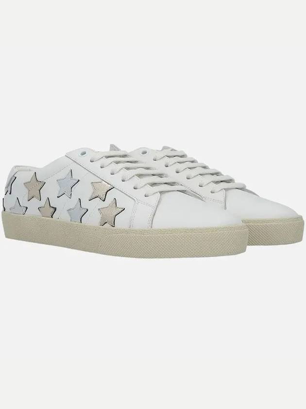 Women's California Silver Star Low Top Sneakers White - SAINT LAURENT - BALAAN 3