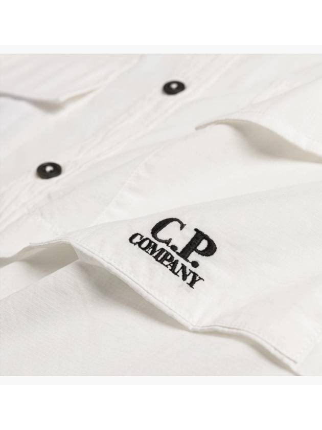 Cotton Rip-Stop Short Sleeve Shirt White - CP COMPANY - BALAAN 5