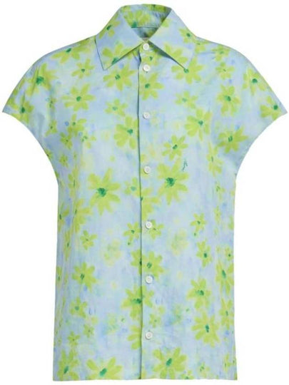 Floral Printing Short Sleeve Shirt Aqua Marine - MARNI - BALAAN 2