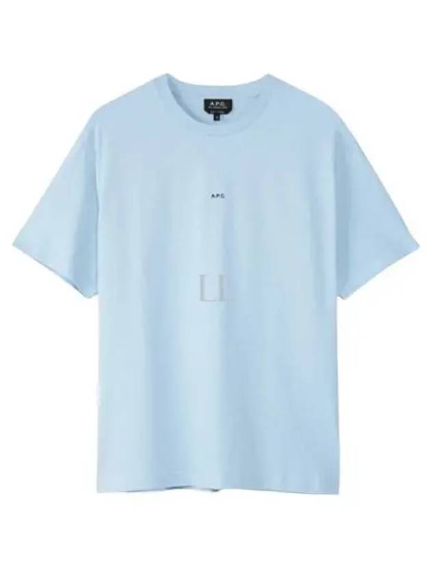 Men's Kyle Logo Print Cotton Jersey Short Sleeve T-Shirt  Light Blue - A.P.C. - BALAAN 2