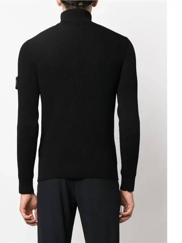 Men's Logo Patch Turtleneck Black - STONE ISLAND - BALAAN 6