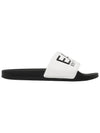 EA7 Embossed Logo Flat Slippers White Black - EMPORIO ARMANI - BALAAN 3