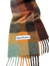 Check Mohair Muffler Chestnut Brown Yellow Green - ACNE STUDIOS - BALAAN 3