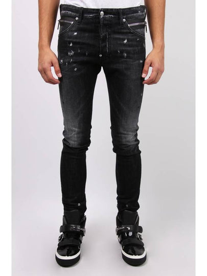 Men's Painted Washed Grey Cool Guy Jeans - DSQUARED2 - BALAAN 2