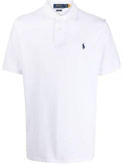 Iconic Mesh Slim Fit Polo Shirt White - POLO RALPH LAUREN - BALAAN 2