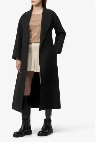 Elisa Belted Virgin Wool Single Coat Black - S MAX MARA - BALAAN 2