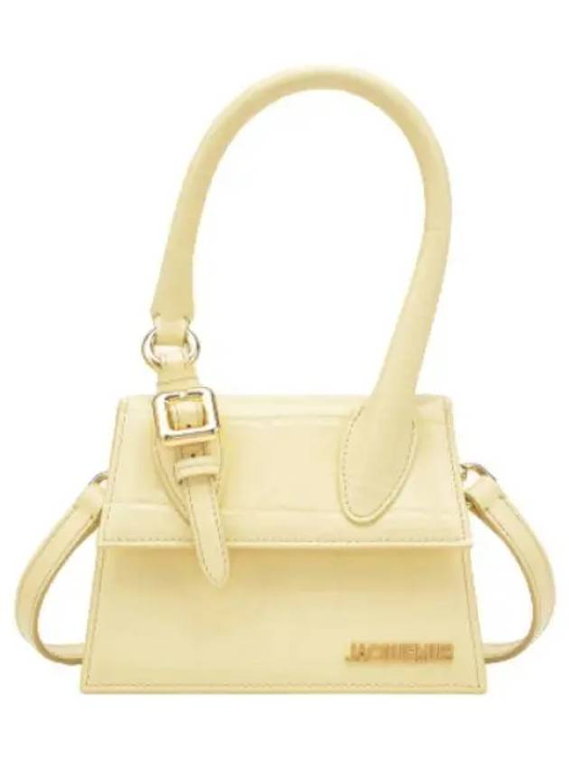 Jacquemus Le Chiquito Moyen Boucle Tote Bag Pale Yellow Handbag - JACQUEMUS - BALAAN 1