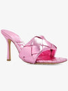 Metallic Lambskin Lido Sandal Heels Pink - BOTTEGA VENETA - BALAAN 2