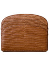 Half Moon Crocodile Pattern Card Wallet Brown - A.P.C. - BALAAN 3