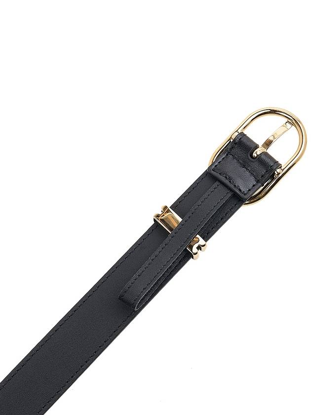 Interlocking G Logo Plaque Leather Belt Black - GUCCI - BALAAN 8