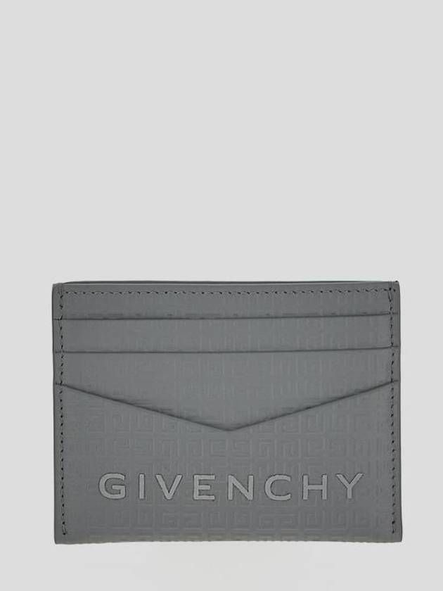 Micro 4G Leather Card Wallet Light Grey - GIVENCHY - BALAAN 1