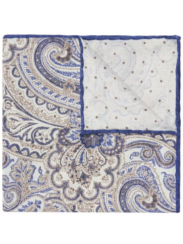 Paisley Print Reversible Silk Pocket Square MR8720091CEY66 - BRUNELLO CUCINELLI - BALAAN 1