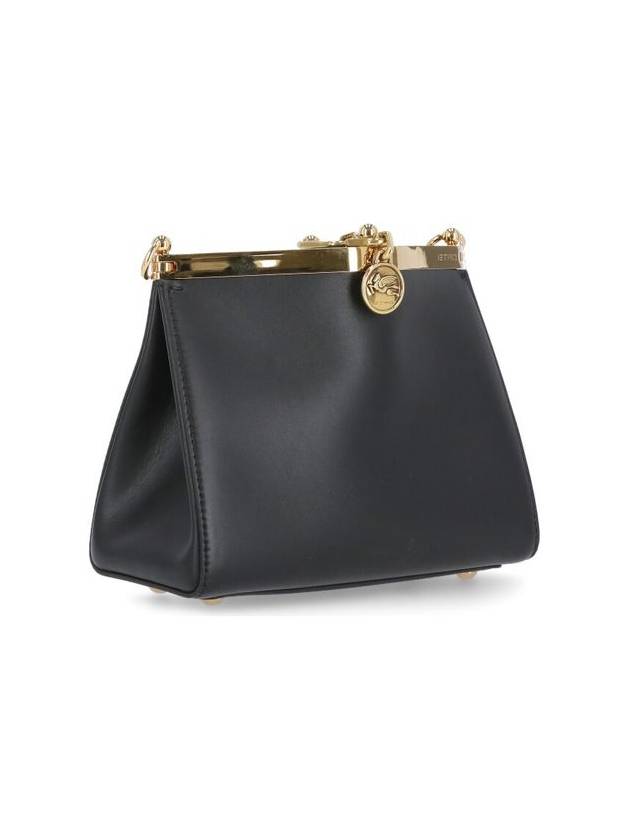 Vela Small Calfskin Leather Shoulder Bag Black - ETRO - BALAAN 3