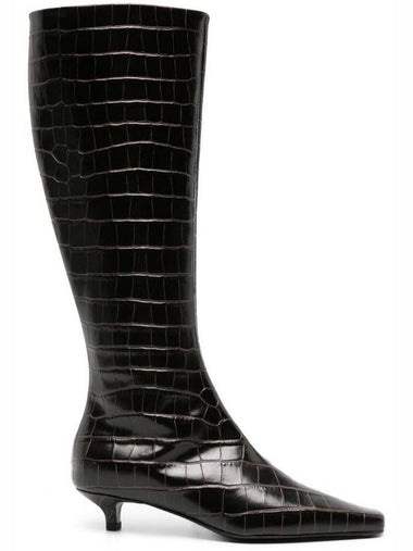 The Slim Knee-High Middle Boots Dark Brown - TOTEME - BALAAN 1