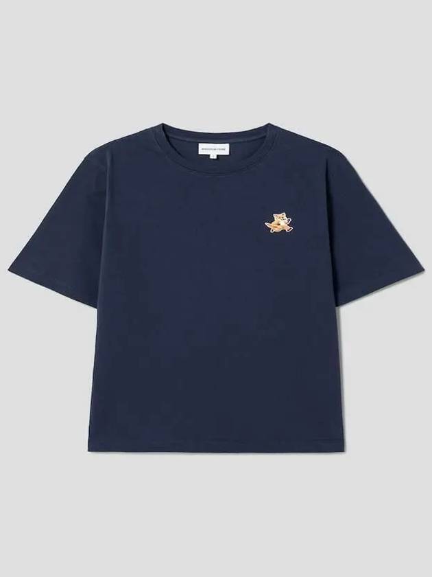 Speedy Fox Patch Comfort Short Sleeve T Shirt Navy - MAISON KITSUNE - BALAAN 2