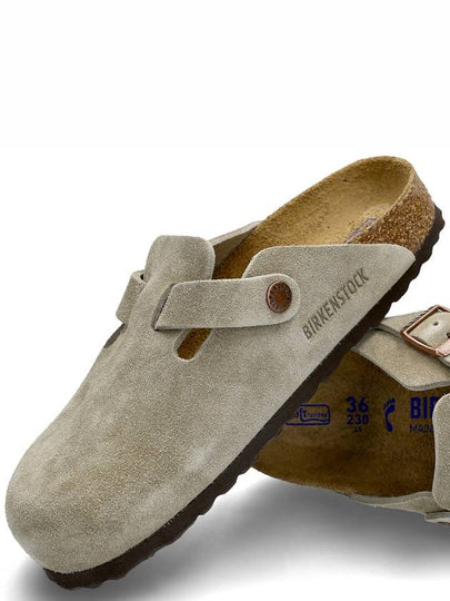 Boston Soft Footbed Suede Medium Narrow Slippers Taupe - BIRKENSTOCK - BALAAN 2