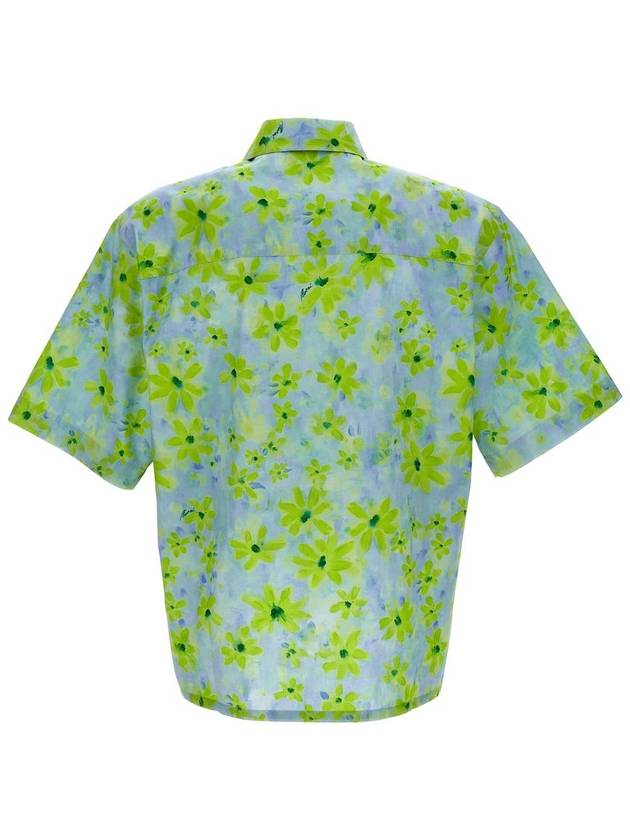 Parade Print Bowling Poplin Short Sleeve Shirt Light Green - MARNI - BALAAN 7