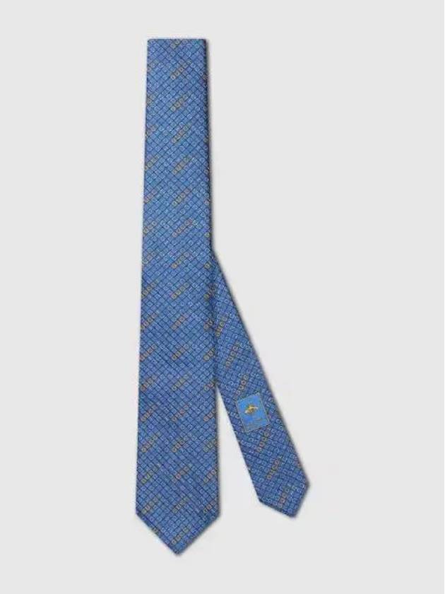 Silk Jacquard Tie Light Blue - GUCCI - BALAAN 1