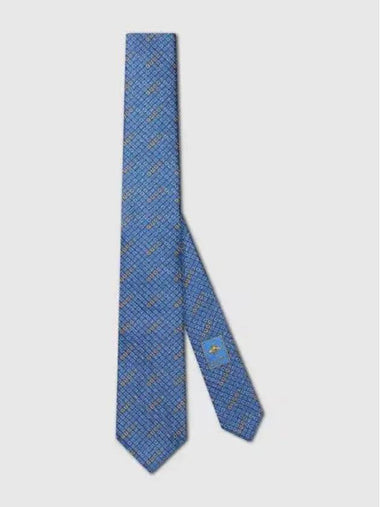 Silk Jacquard Tie Light Blue - GUCCI - BALAAN 1