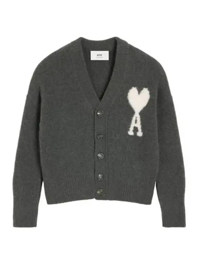 Heart A Logo V neck Cardigan H24UKC025KN0032 - AMI - BALAAN 2