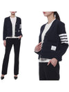 4-Bar Loopback Jersey Cardigan Navy - THOM BROWNE - BALAAN 2