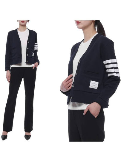 4-Bar Loopback Jersey Cardigan Navy - THOM BROWNE - BALAAN 2