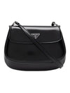 Cleo Brushed Flap Shoulder Bag Black - PRADA - BALAAN 1