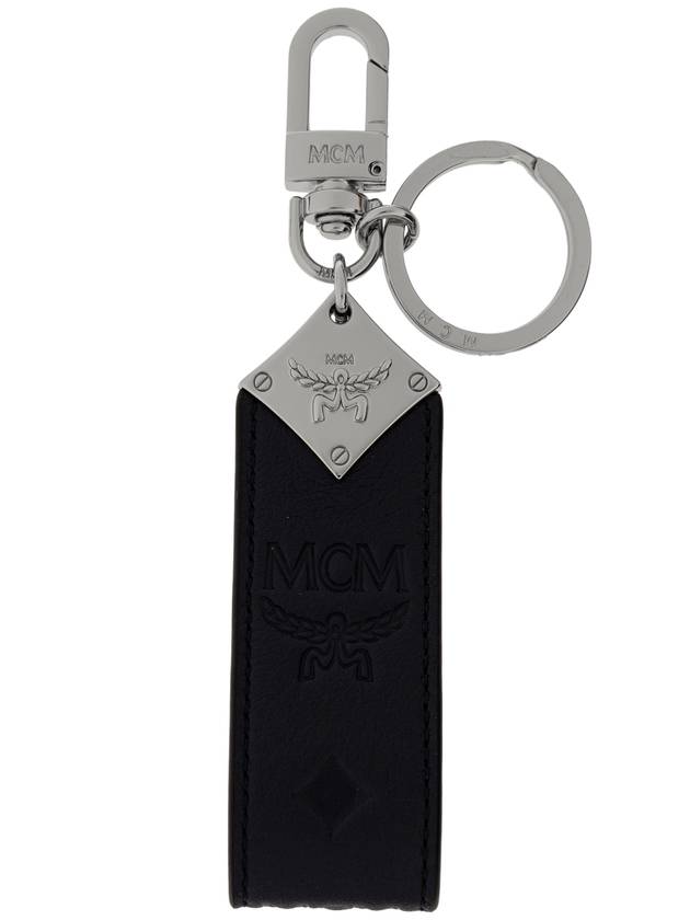 MCM Leather Keychain, Men's, Navy Blue - MCM - BALAAN 1