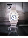 Cartier Premium Santos Diamond White Navy Roman Dial Women s Watch - CARTIER - BALAAN 9