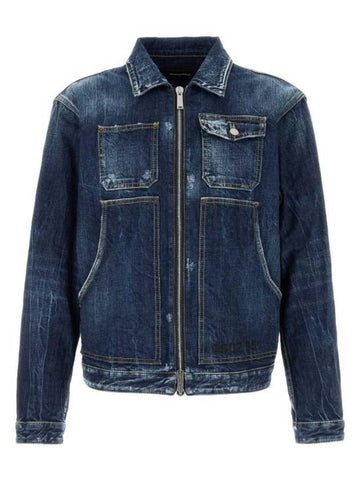 Dark Semplice Carpenter Denim Jacket Navy - DSQUARED2 - BALAAN 1