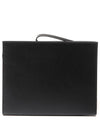 Men's Gancini Logo Leather Clutch Bag Black - SALVATORE FERRAGAMO - BALAAN 4