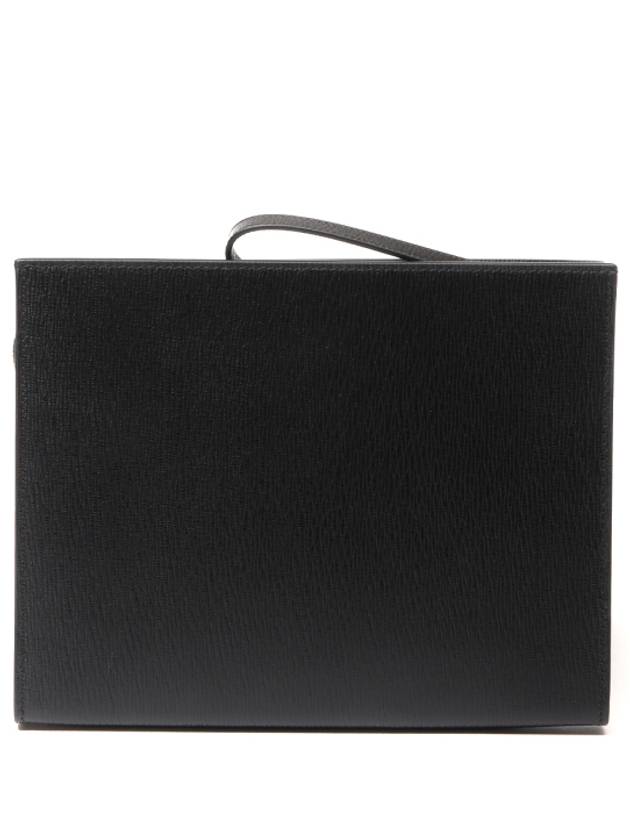 Men's Gancini Logo Leather Clutch Bag Black - SALVATORE FERRAGAMO - BALAAN 4