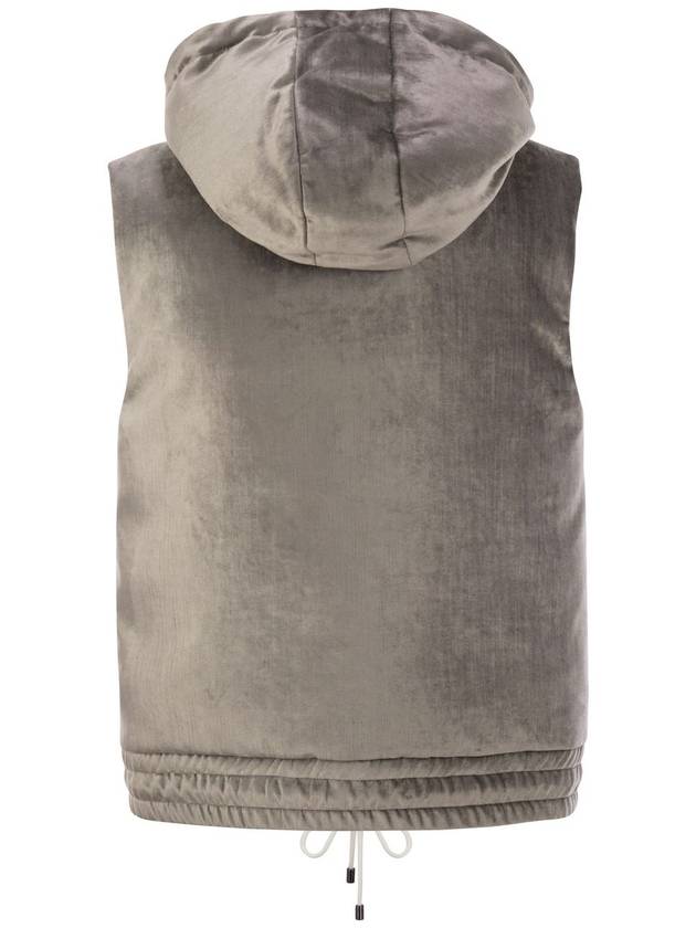 Sleeveless velvet down jacket Sleek - BRUNELLO CUCINELLI - BALAAN 2