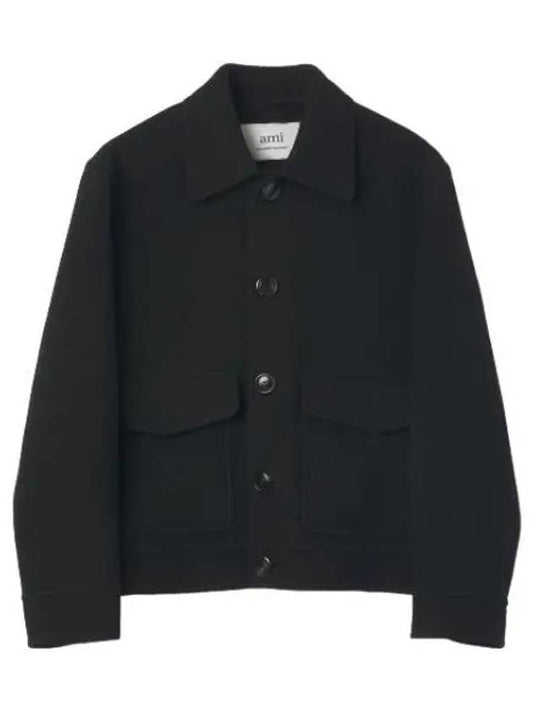 boxy fit jacket black - AMI - BALAAN 1