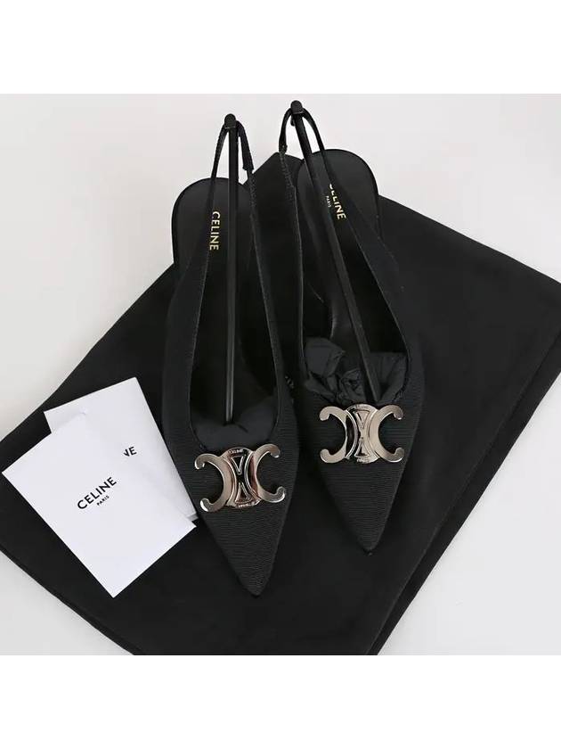 Alma Triomphe Slingback Grosgrain Black - CELINE - BALAAN 7