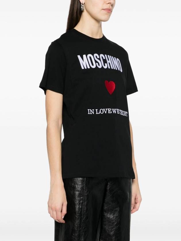 Short Sleeve T-Shirt J070305412555 Black - MOSCHINO - BALAAN 4