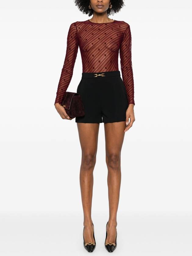 flocked monogram tulle bodysuit - ELISABETTA FRANCHI - BALAAN 2