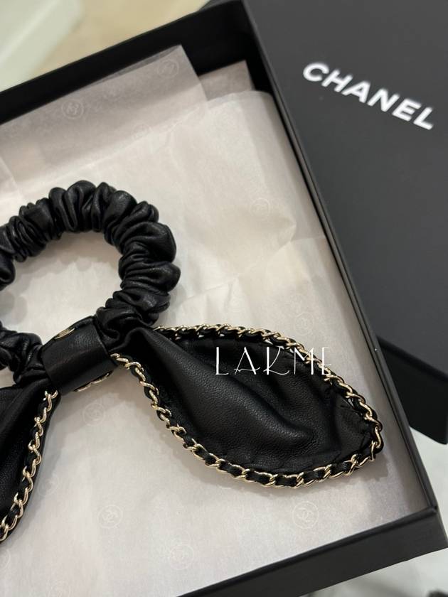 CC logo tripe leather ribbon women s hair band choushu AA8258 - CHANEL - BALAAN 4