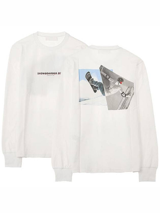 19FW PBJT549S M500S 113 Snowboarder Zeus Loose Regular Long Sleeve T-Shirt White Sky Men's T-Shirt TR - NEIL BARRETT - BALAAN 1