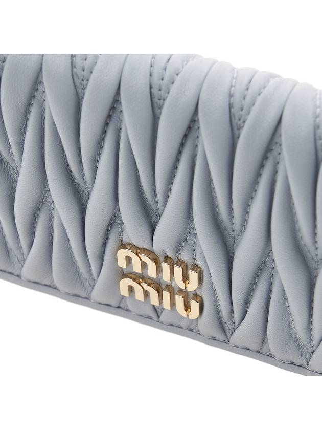 Matelasse Nappa Leather Card Wallet Grey - MIU MIU - BALAAN 7